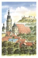 Kunstkarte Coburg - St. Morizkirche mit Veste