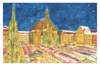 Kunstkarte Nürnberg - Frohes Treiben auf dem...