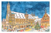 Kunstkarte Rothenburg - Weihnachtliche Stimmung am...