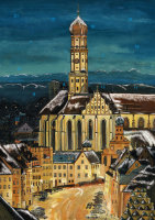 Wand-Adventskalender Augsburg - St. Ulrich mit Alpenpanorama