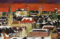 Kunstkarte Nürnberg - Weihnachtsstimmung über...