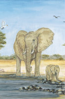 Kunstkarte - Elefanten