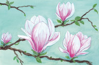 Kunstkarte - Magnolienblüten