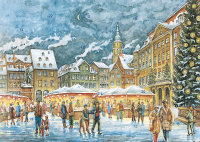 Wand-Adventskalender Coburg - Christkindlesmarkt mit Glitzer