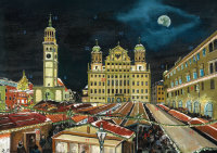 Wand-Adventskalender Augsburg - Weihnachtsmarkt auf dem...