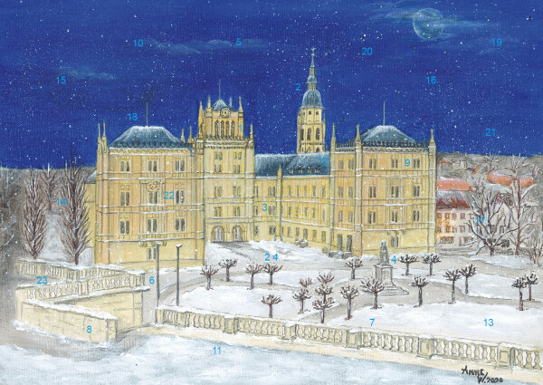Wand-Adventskalender Coburg - Schloss Ehrenburg ohne Glitzer