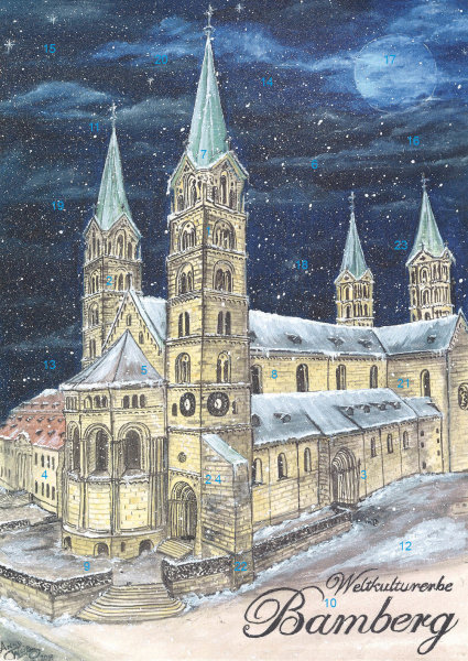 Wand-Adventskalender Bamberg - Weltkulturerbe, Dom ohne Glitzer