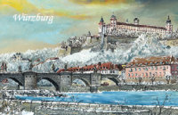 Magnet Würzburg - Alte Mainbrücke im Winter