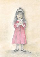 Kunstpostkarte - Das Mädchen mit der Friedenstaube