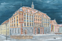 Kunstkarte Coburg - Winterliches Rathaus