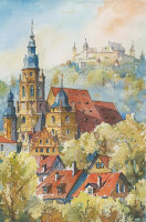 Kunstkarte Coburg - St. Morizkirche mit Veste