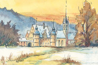Kunstkarte Coburg - Schloss Ahorn mit Schlosskirche