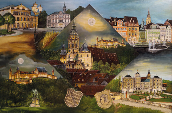Kunstkarte Coburg - Coburger Sehenswürdigkeiten